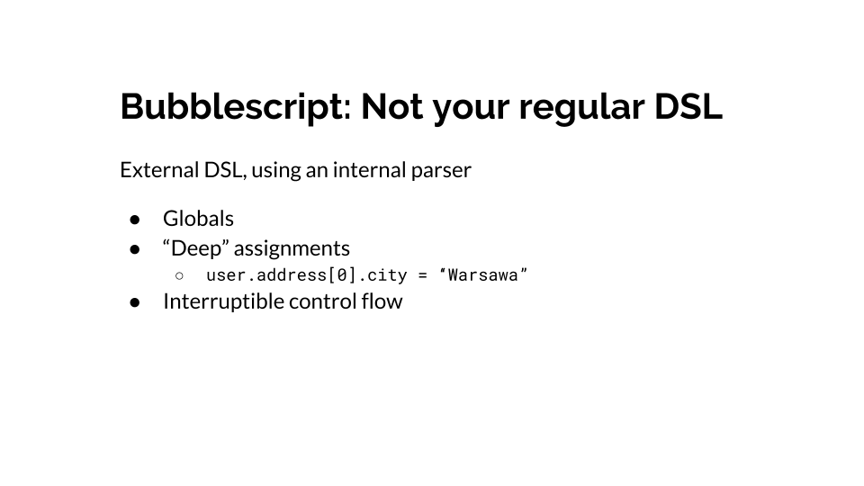 Not a regular DSL