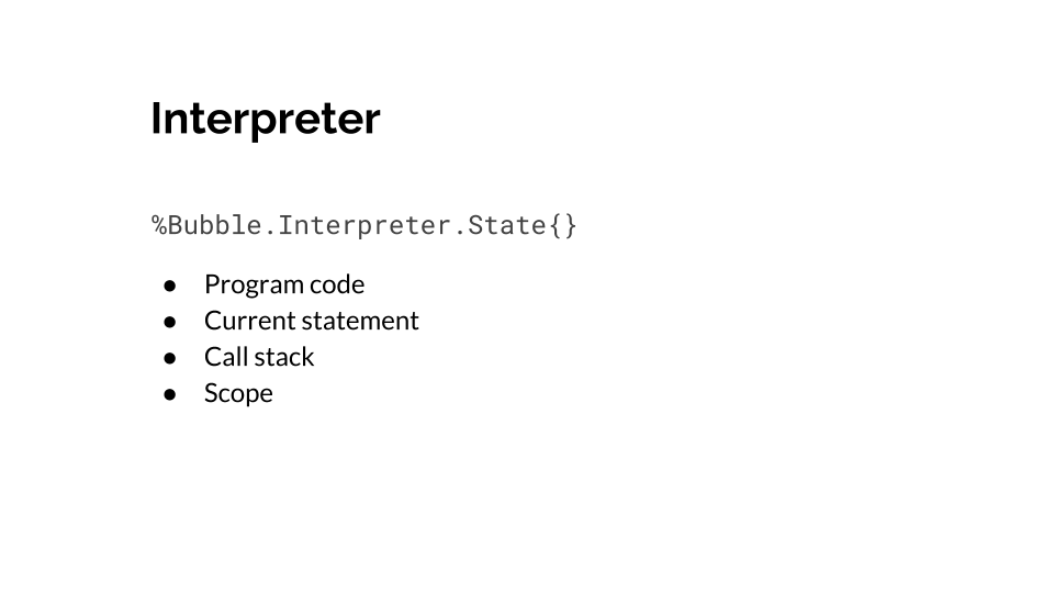 Bubblescript interpreter