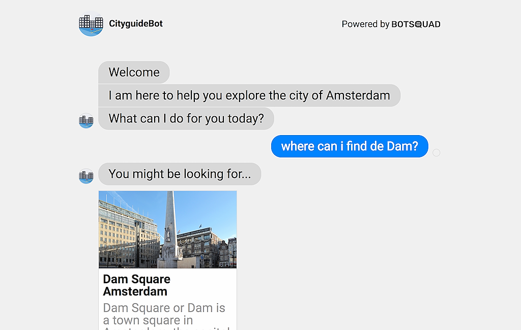 How to build a CityGuideBot with Botsquad